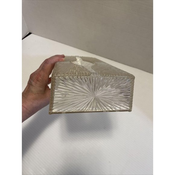 Vintage Celebrity Clear Acrylic Plastic Tissue Box Holder Starburst EUC - Picture 5 of 5